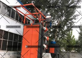 鹽城：Q37100吊鉤式拋丸機清理大型工件，重型工件效果